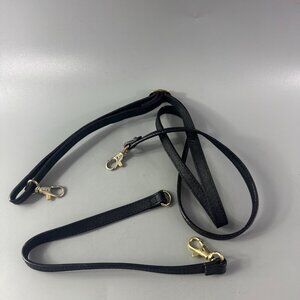 Lo & Sons Black Leather Adjustable Strap & Wristlet